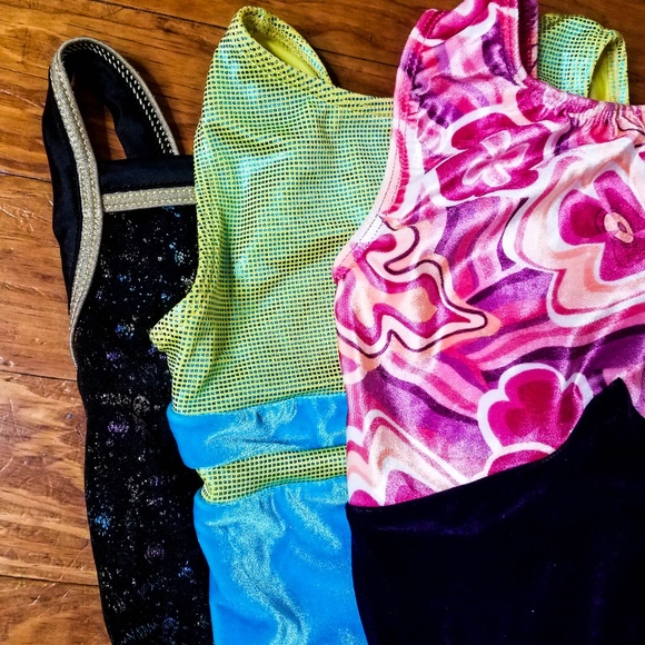 3 GK Gymnastics Leotards CM Chil Medium - Picture 1 of 4